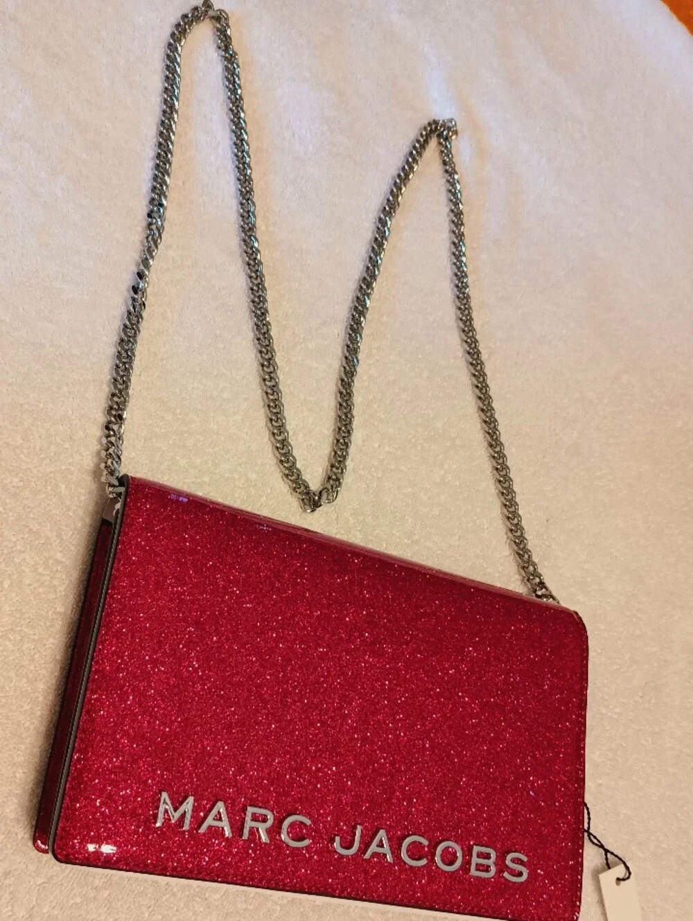 Marc Jacobs Women's Red Glitter Wallet - Signature Logo